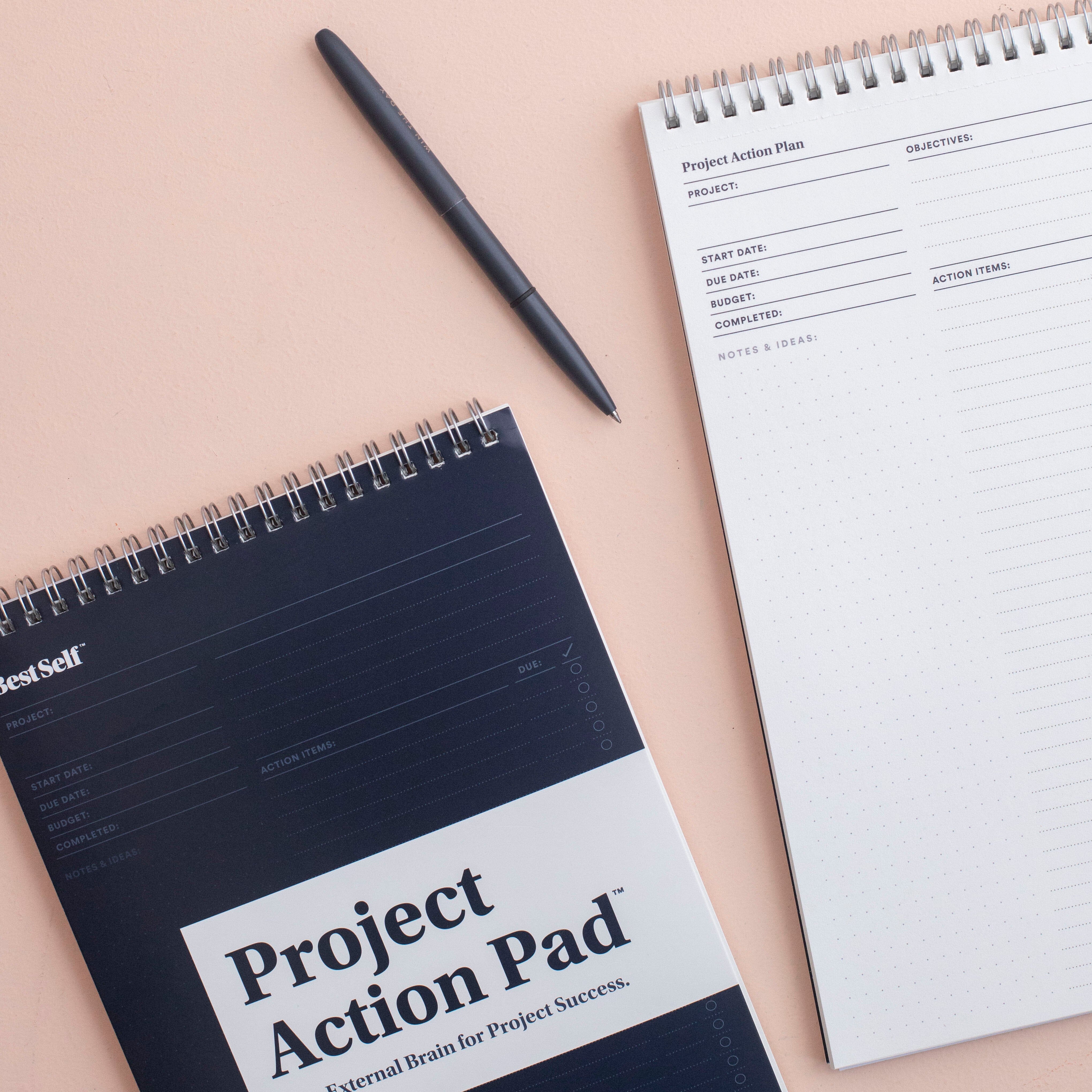 Project Action Pad cover and inner pages with win the day pen