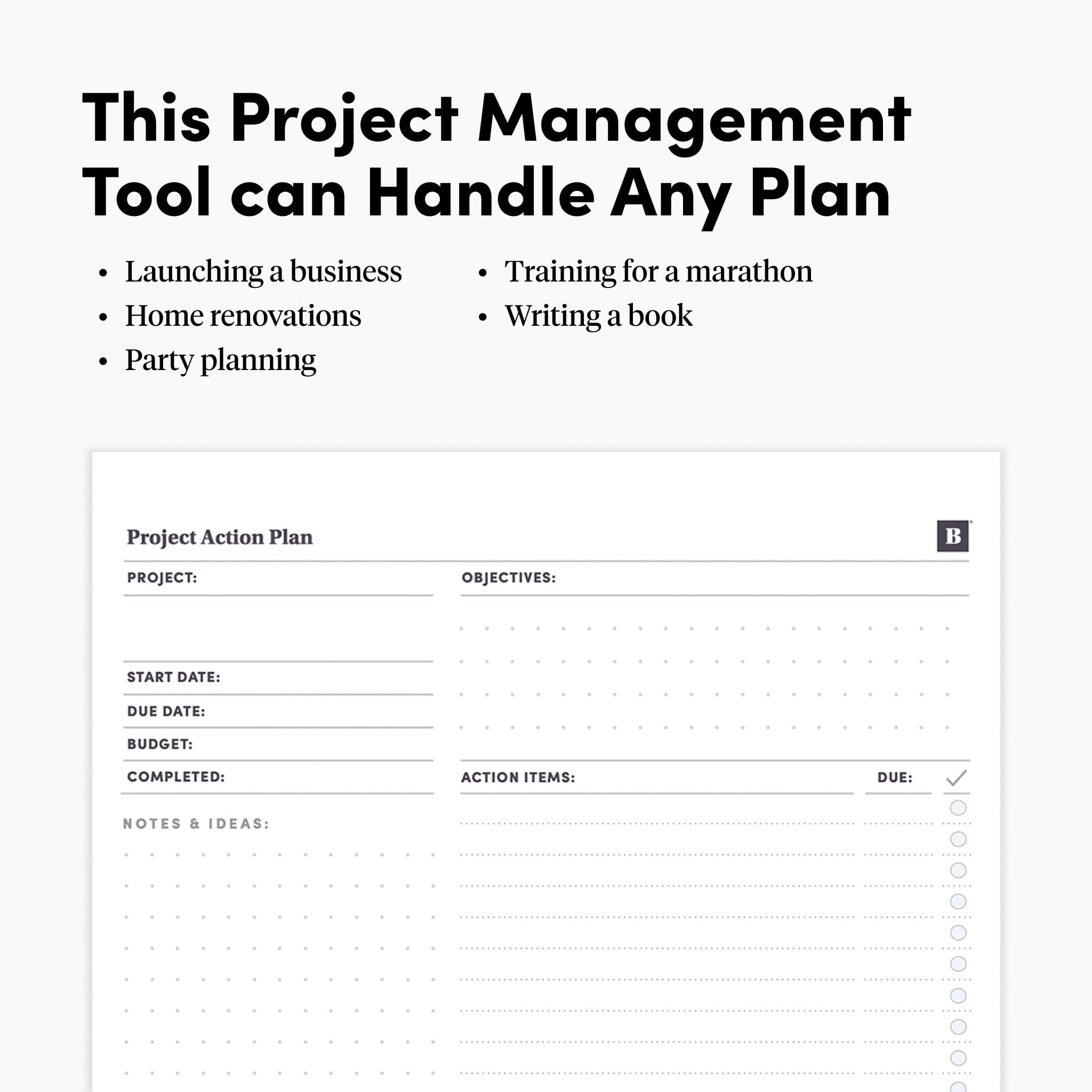 Project Action Pad Notebooks & Notepads Personal Growth