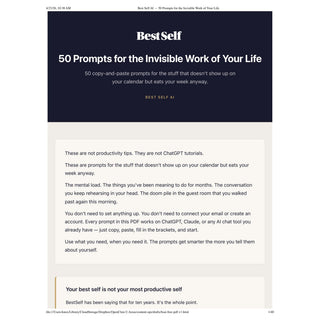 50 Prompts for the Invisible Work of Your Life digital download cover - BestSelf Co.