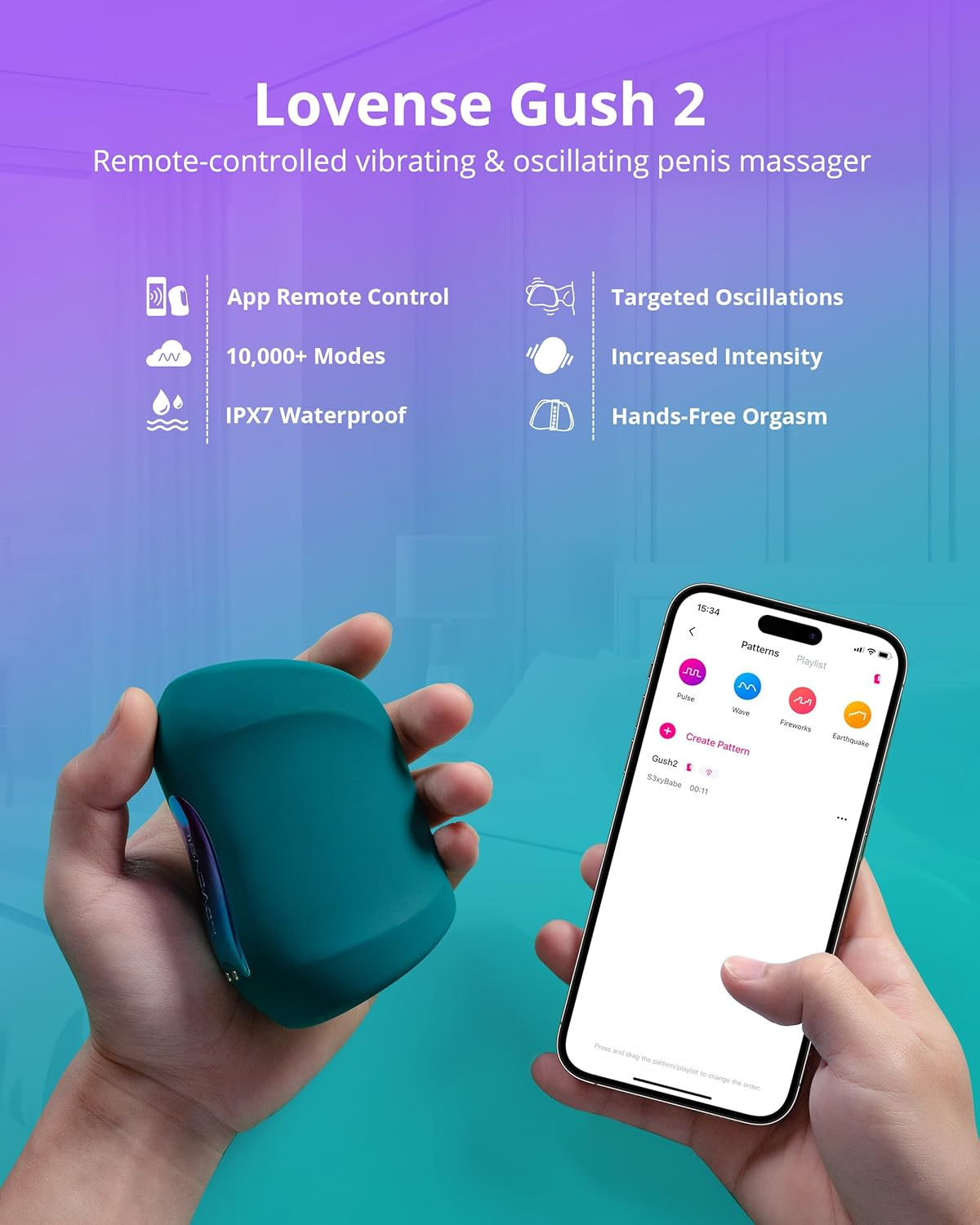 Gush 2 Motion - Remote-Controlled Penis Massager with Motion Sensing Master Control