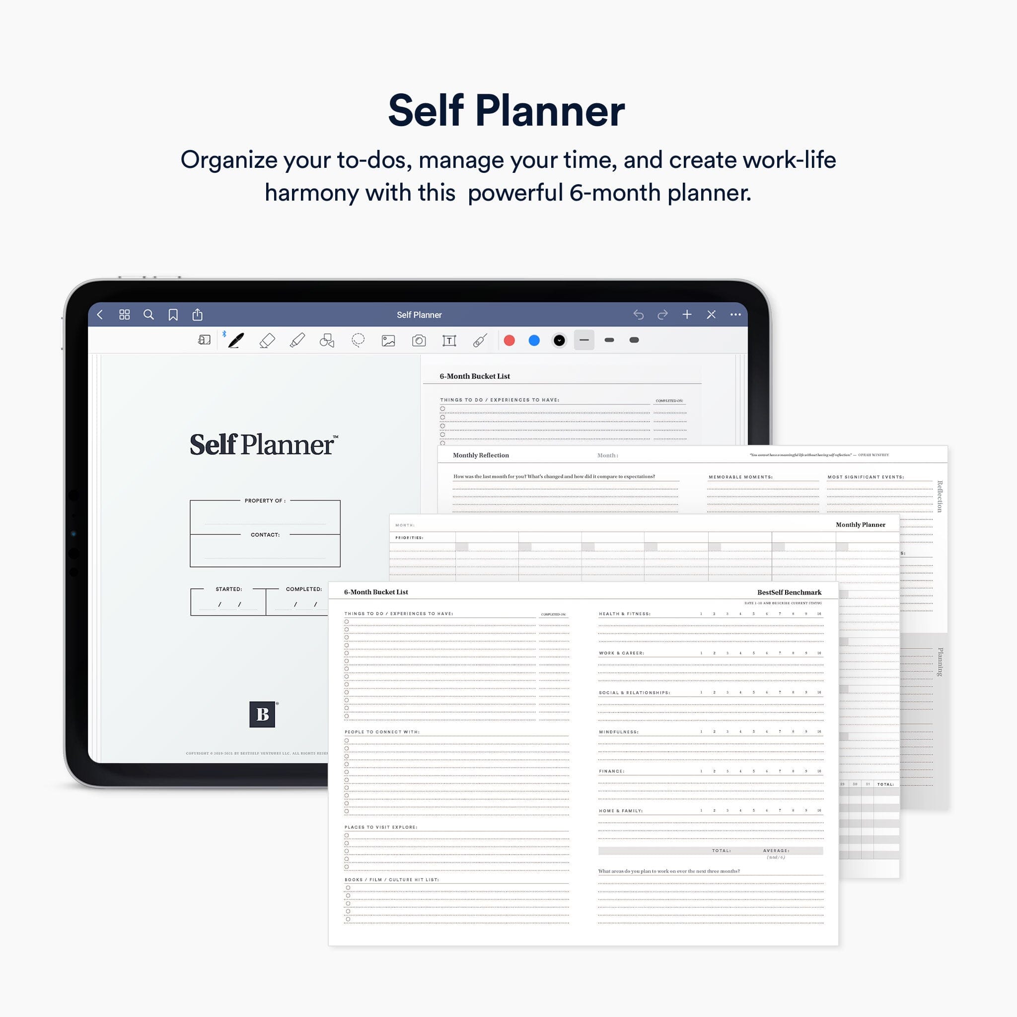 BestSelf Planner GoodNotes App Template (Digital Download) Digital Download Personal Growth