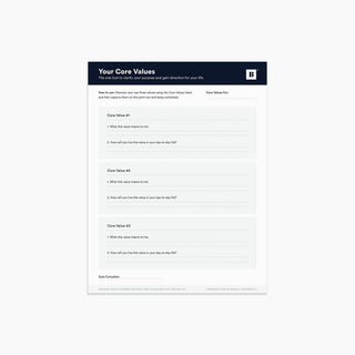 Core Values Worksheet (Digital Download) Digital Download Personal Growth - BestSelf Co.
