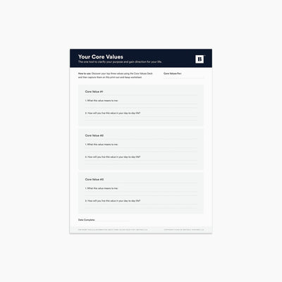Core Values Worksheet (Digital Download) Digital Download Personal Growth - BestSelf Co.