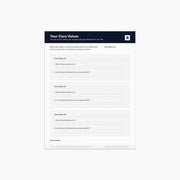 Core Values Worksheet (Digital Download)