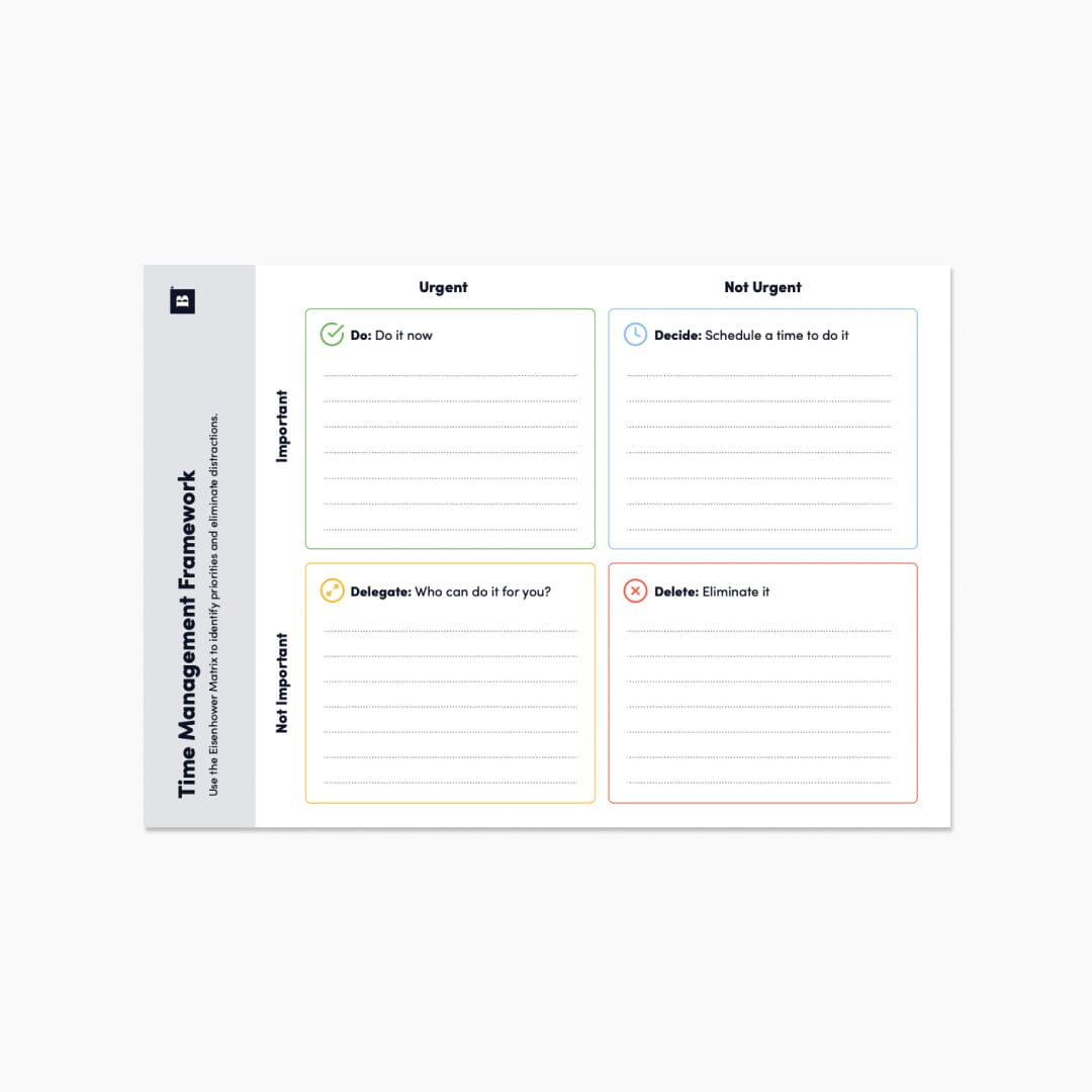 Eisenhower Matrix (Digital Download) Digital Download Professional Growth