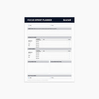 Focus Sprint Worksheet (Digital Download) Digital Download Professional Growth
