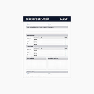 Focus Sprint Worksheet (Digital Download) Digital Download Professional Growth - BestSelf Co.