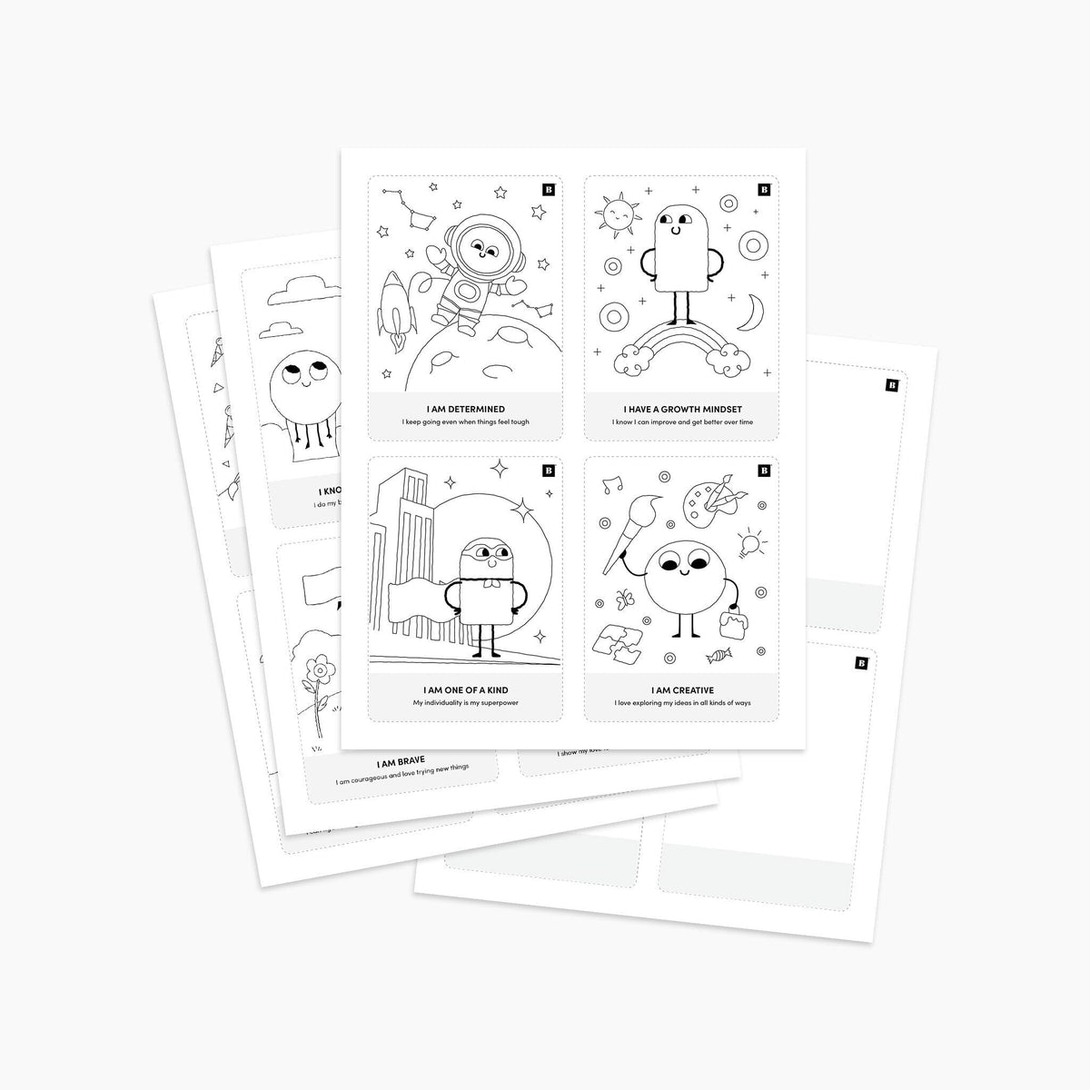 Kids Color In Affirmation Cards (Digital Download) Digital Download Kids + Family