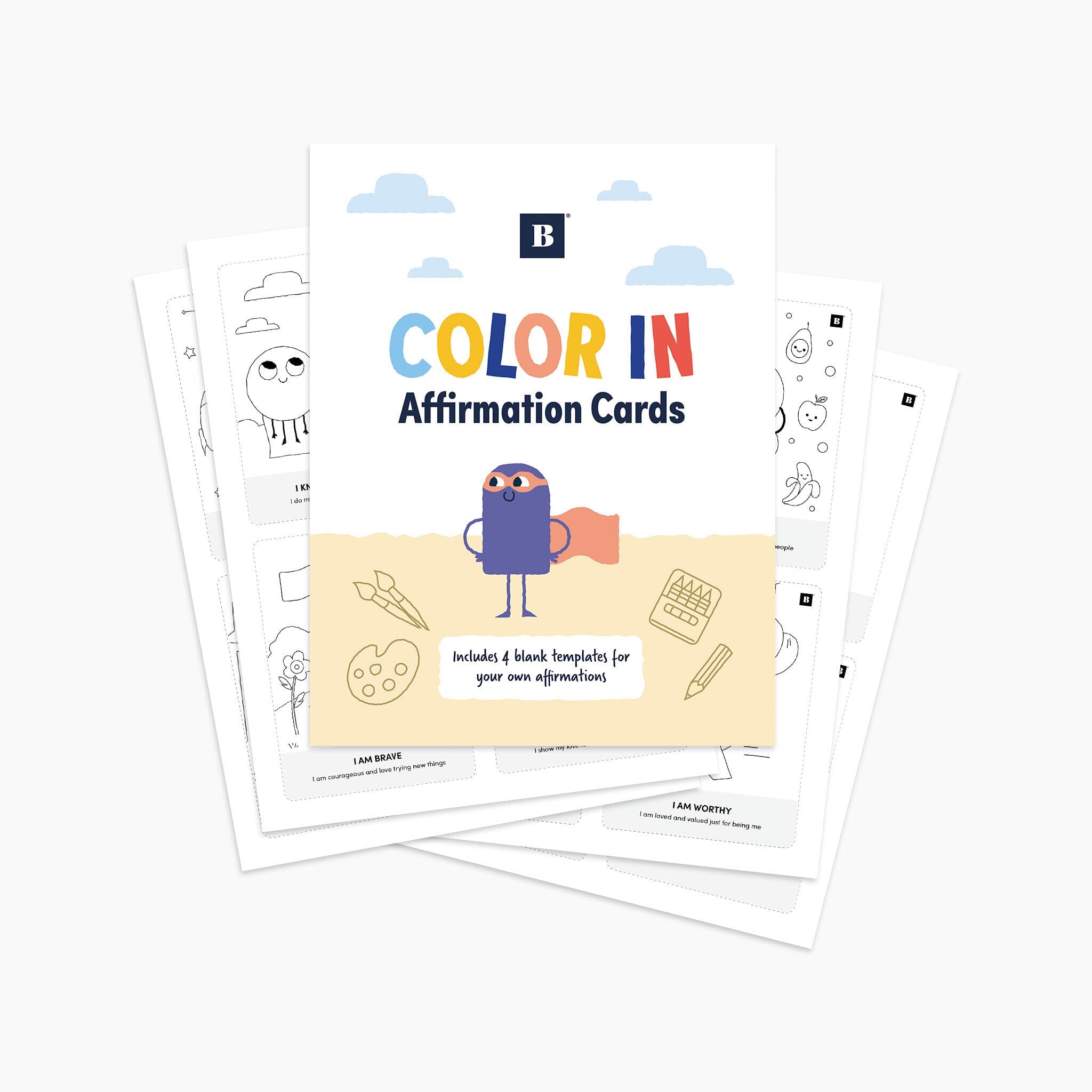 Kids Color In Affirmation Cards (Digital Download) Digital Download Kids + Family