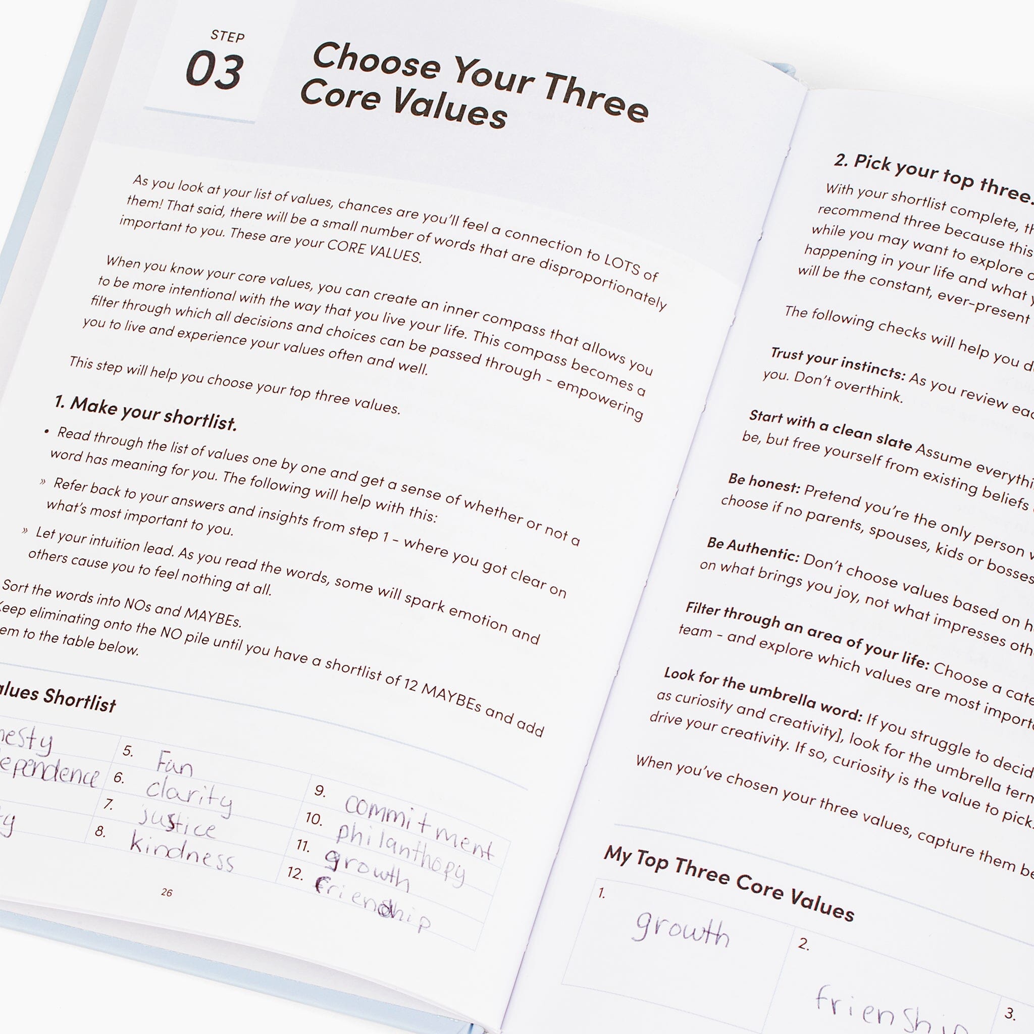 The One Thing - Core Values Journal Journal Personal Growth