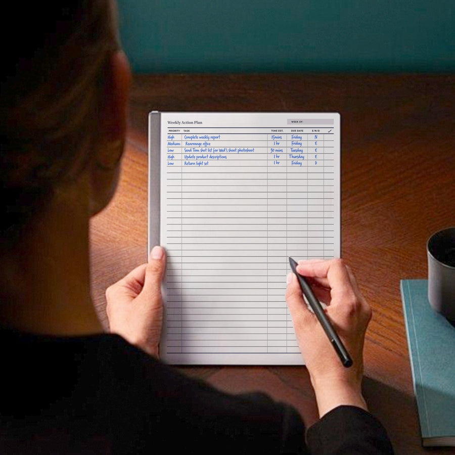 Weekly Action Pad for Remarkable Tablets | BestSelf Co.
