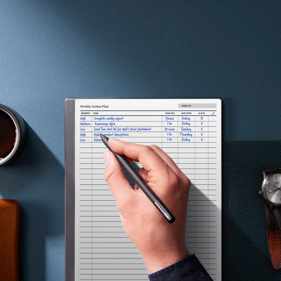 Weekly Action Pad for Remarkable Tablets | BestSelf Co.
