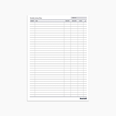 Weekly Action Pad for Remarkable Tablets (Digital Download) Digital Download Personal Growth - BestSelf Co.