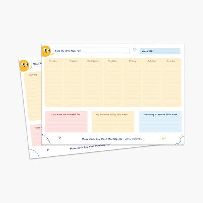 Weekly Planning Worksheet for Kids and Families (Digital Download) Digital Download Kids + Family - BestSelf Co.