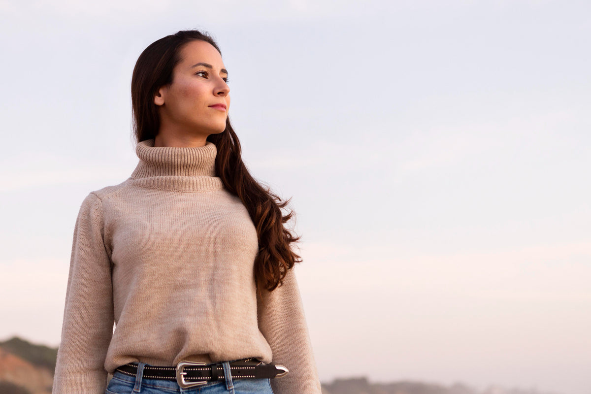 Woman reflecting on morning walk
